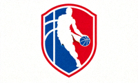 美国NBA篮球联赛官方Logo - 红蓝配色篮球运动员剪影
